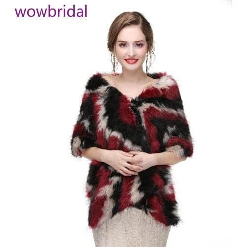 WOWBRIDAL Warm Faux Fur Winter Bridal Cape Wedding Cloaks Party Wraps Jacket Wrap Boleros De Encaje Boleros De Mujer