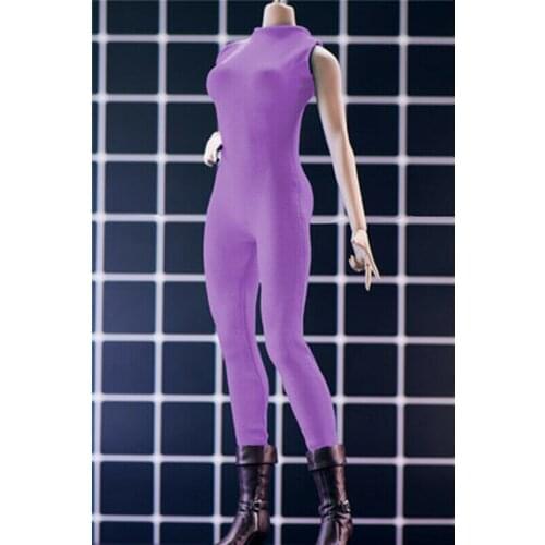 1:6th Light purple One piece Stretch tights Clothes For 12" TBL PH Figure Body