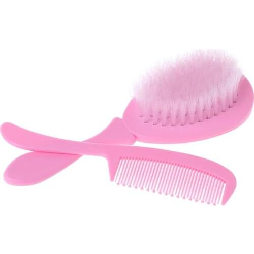 1 Set Baby Comb Brush Nursing Supplies Bathing Washing Hair Soft Bristle Round Tip Safe Head Massage Professional Grooming Care