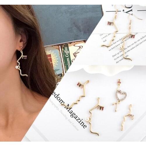 10pcs Alloy pearl face earrings diy earrings ear clip ear jewelry handmade material package accessories