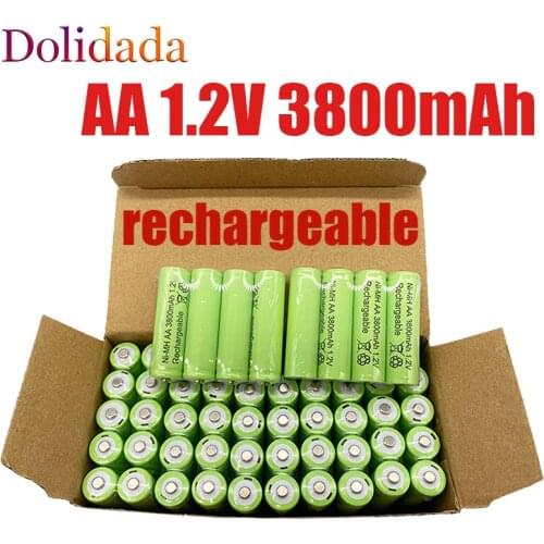 100% original 1.2V AA battery 3800mah Ni MH Rechargeable AA battery can be used for MP3 LED lamp of toy camera microphone
