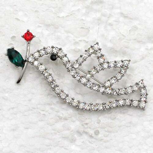 12pcs/lot Wholesale Rhinestone Christmas Doves Pin brooches Pendant C101929