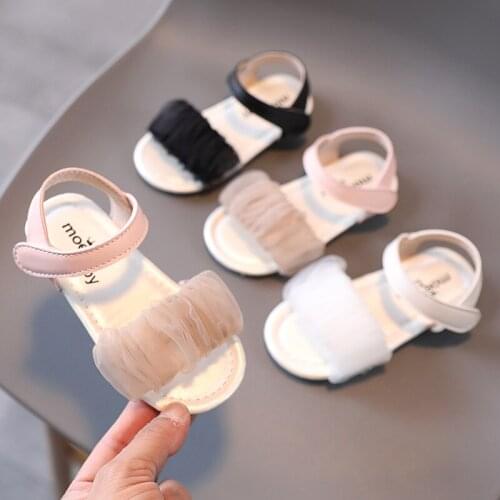 2021 Summer Baby Girls Lace Shoes 1-6 Years Toddler Kids Princess Dress Sandals 1-6 Years Toddlers Soft Sole Shoes Size 21-30