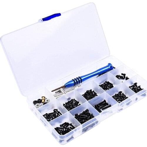 316Pcs M2 M2.5 M3 Screw Fastener Cross Sleeve Hex Wrench Swing Arm Pin Kit for Wltoys 144001 124019 Rc Car Spare Parts