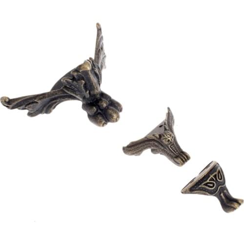 4pcs Corners Owl Bat shape Brackets protector Jewelry Gift Box Leg Decorative