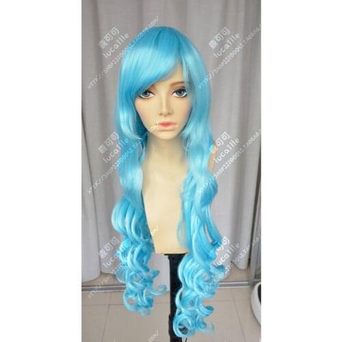 Anime Himouto! Umaru-chan Tachibana Sylphynford Cosplay Wig 100cm Long Water Blue Heat Resistant Synthetic Hair Wigs + Wig Cap