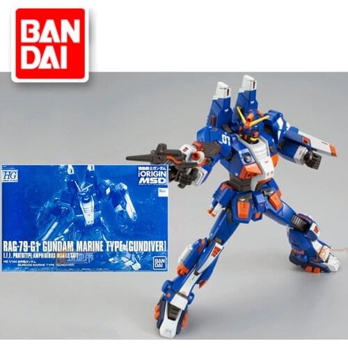 BANDAI GUNDAM HG GTO 1/144 RAG-79-G1 GUNDAM MARINE TYPE GUNDIVER Gundam model kids assembled Robot Anime action figure toys