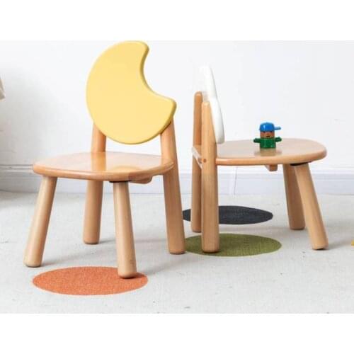 Детская мебель Solid Wood Childrens Chair Environmental Protection Student Writing European Beech Backrest Simple Study Stool