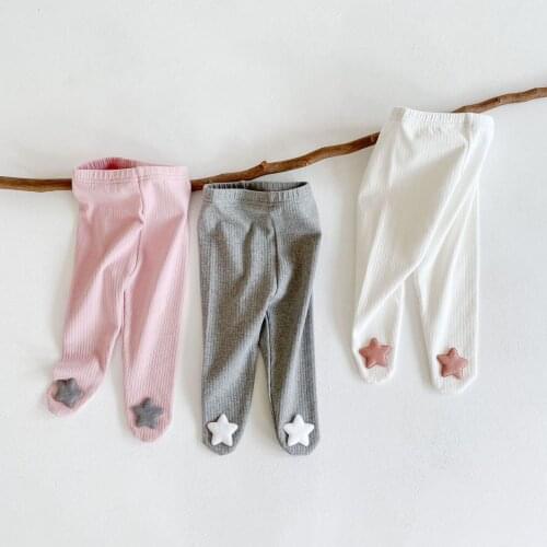 Koodykids Baby Pants Autumn Baby Legging Pants Trousers Pink White Grey Baby Girl Boy Leggings Soft Cotton Baby Tights 1-2Y