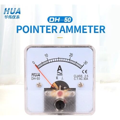 DH-50 AC Ammeter 1A 2A 3A 5A 10A 15A 20A 30A 50A Analog Pointer meter / Current meter
