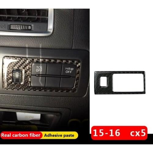 For Mazda CX5 CX-5 2015 2016 Carbon Fiber Headlight Adjustment Switch Cover Trim Decor Car Accessories
