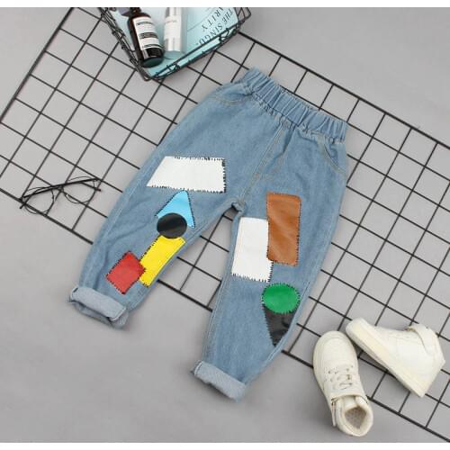 IENENS Child Boys Girls Jeans Long Pants Kids Baby Girl Denim Pants Clothing Spring Fashion Light Color Cowboy Trousers Fit 2-6Y
