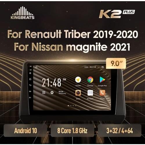 KingBeats Android Octa-Core head unit HU 4G in Dash Car Radio Multimedia Video Player Navigation GPS For Renault Triber 2019 - 2020 For Nissan magnite 2021 Right hand driver no dvd 2 din Double Din Car Stereo 2din