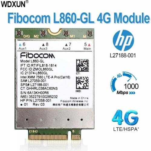 L860-GL FDD-LTE TDD-LTE Cat16 4G Module 4G SPS # L27188-001 4G Card Card For HP Laptop L860