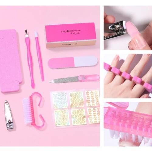 Nail Clippers set Nail Art Tools Manicure Polishing Rubbing Strip Nail Finger Separator Novice Nail Art Sticker Set For Home DIY