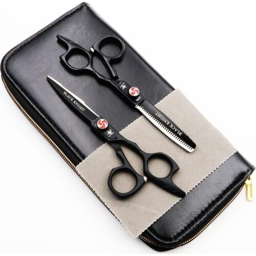 5.5 Inch Black Pet Dog Grooming Scissors Cutting+Thinning Shears Kit for Animals Japan440C Shop Supplies and Hair Stylist