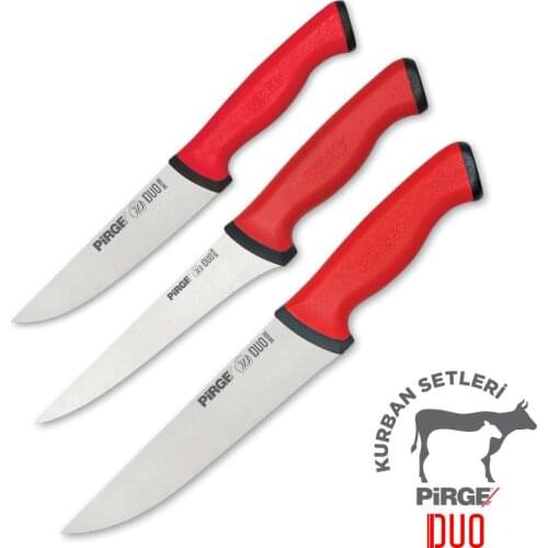 Pirge,DUO Professional Butcher Sacrificial Knife Set 3 pcs - Professional Household Knives, Kitchen Knives and Chef Knives 35135
