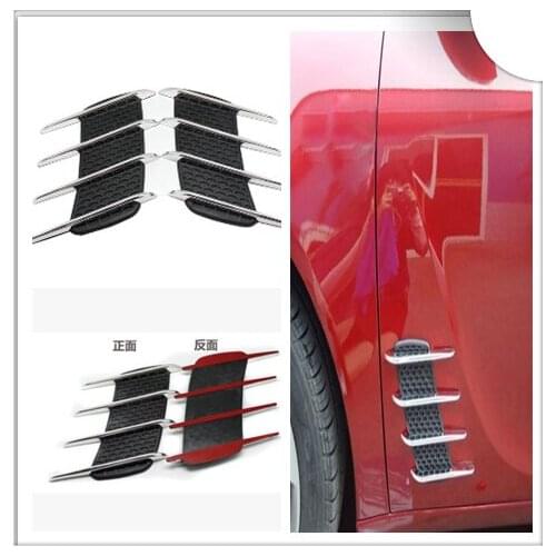 2Pcs Cool Chrome Shark Gills 3D Car Stickers Side Vent Air Flow Sticker for Honda Jade FCV Crider NSX-GT N-One GEAR FCEV