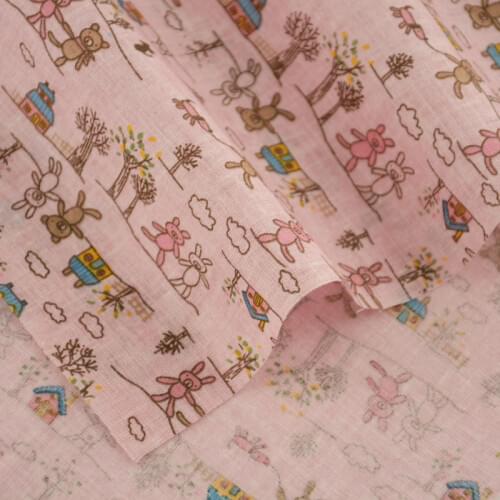 New Arrivals Pink Cute Cartoon Design Home Textile 100% Cotton Fabric Clothing Doll Decoration Crafts Tissue Patchwork