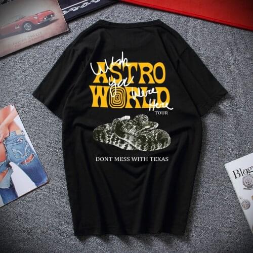 2020 New Fashion Hip Hop T Shirt Men Women Travis Scotts ASTROWORLD Harajuku T-Shirts WISH YOU WERE HERE Letter Print Tees Tops