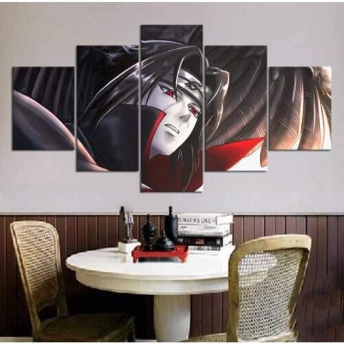 5 Piece Wall Art Canvas Anime Manga Pictures Ninja Figure Itachi Posters And Prints Home Living Room Wall Decoration Paintings