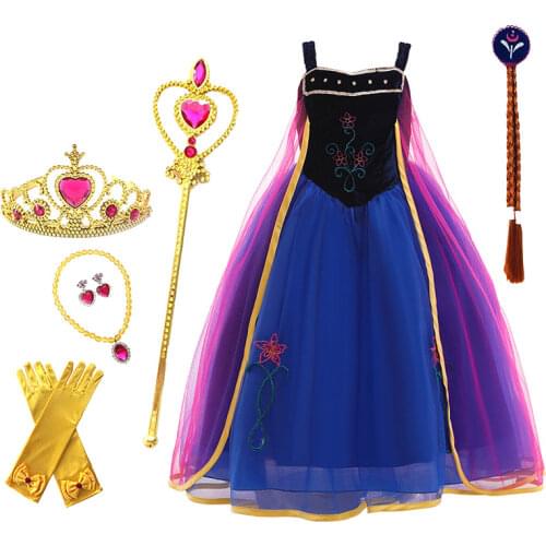 2021 Fancy Halloween Costume Cosplay for Girls Lace Mesh Princess Dresses Embroidery Cloak Fairy Style Dress Wedding Clothing