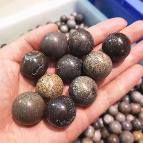 10 pcs Natural dinosaur bone fossil quartz balls crystal ball gemstone sphere home decor healing