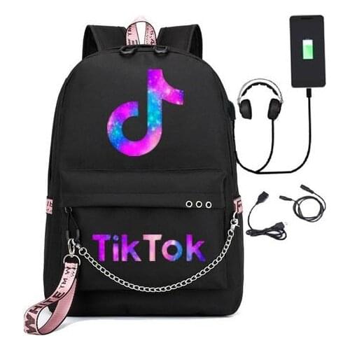 TIK TOK Backpack Fashion school backpacks for teenagers Boys Girls Student Bags USB multifunction travel Bag Laptop Pack