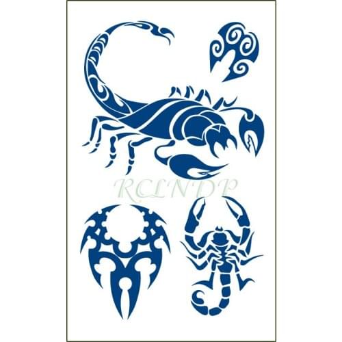 Waterproof Temporary Juice Tattoo Sticker Scorpion Lasting Big Stickers Flash Tatoo Fake Tatto Body Art for Men Women Girls