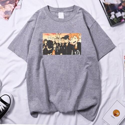Haikyuu Cartoon High Team Comic Print Woman T Shirt Harajuku Vintage T-Shirt Korean Style T-Shirts 2021 Women Short Sleeve Tops