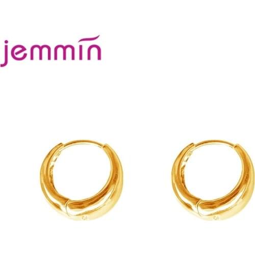 New Trendy Hoop Earrings for Women 925 Sterling Silver Minimalist Simple Circle Earing Real Silver Korean Fashion Jewelry