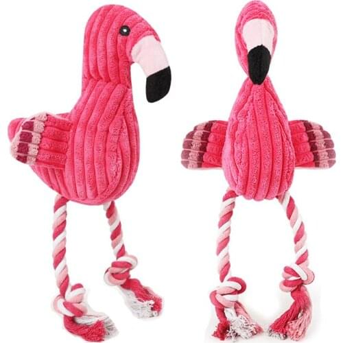Dog Chew Toys Flamingo Cotton Plush Vocal Toys Vocalization Dolls Bite Toys Squeaky For Dog Toys pet toys puppy toys