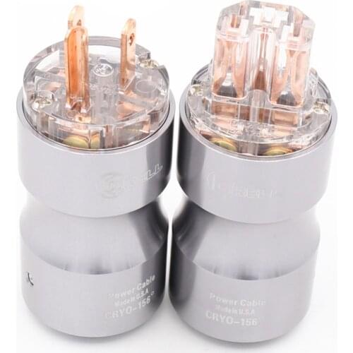 Hifi audio X1 pair Red copper plated Transparent US version power AC plug extension adapter