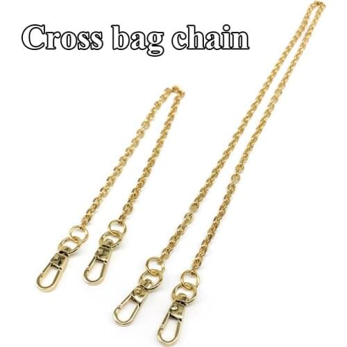 Golden Cross Bag Chain Strong Durable Oval Chain All-match Mini Short Bag Chain gold Simplicity Convenience Bag Accessories 1 Pc