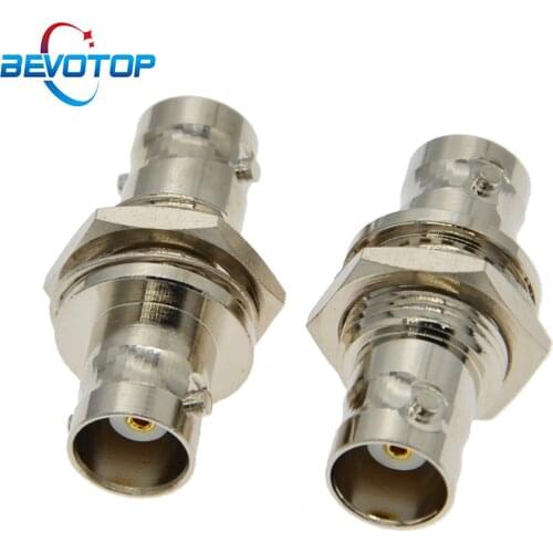 100pcs/lot Dual BNC Jack Socket Screw Panel Mount BNC Female to BNC Female Panel Chassis Adapter RF Coaxial Connector For Radio