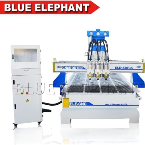 1340 multi spindles cnc router multipurpose cnc woodworking machinery three sets 5.5kw spindle