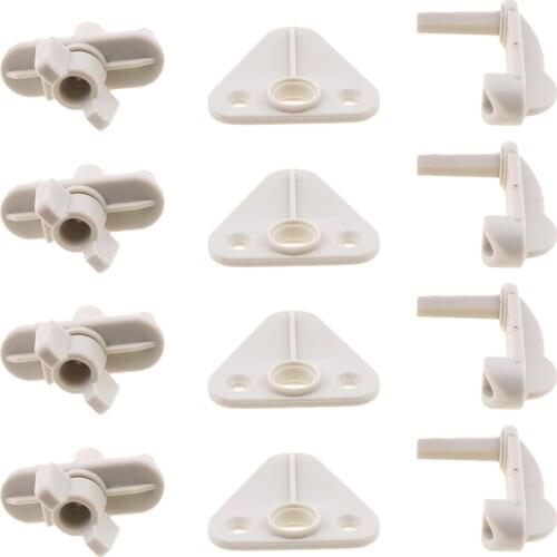 4x Plastic Marine Pontoon Boat Replacement Safety Door Gate Latch Fit for 1, 1 1/8 or 1 1/4 inch Square Tubes (White)