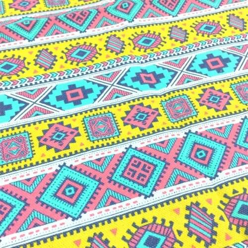 50X145CM/lots Geometric stripe graffiti Printed Polyester Cotton Canvas Fabric Sewing Cloth tile Table cloth sofa cloth