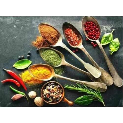 5d Diamond Painting Spice spoon DIY 3D Diamond Embroidery sale full square round drill Mosaic diamond picture kitchen decor L590