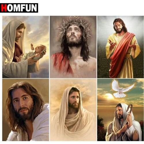 HOMFUN DIY Diamond Painting "Religious figure" Full Drill Square Round Diamond Embroidery 5D Cross Stitch Decoration Home
