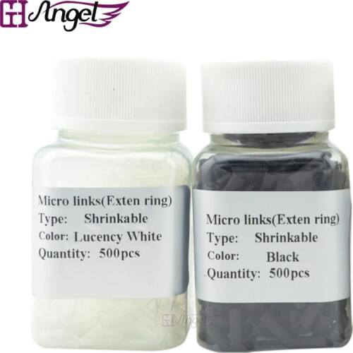 Angels 500pcs Heat Shrinkable Links Micro Rings Shrinkable Tube For Feather Hair Extensions Replacement Hair Extension Tools