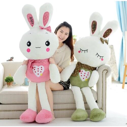 80-150cm 4 Styles Love Large Rabbit Plush Toy Rabbit with Scarf Hare Toy Birthday Gift Bunny Doll Good Quality Girls Present