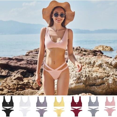 FINETOO Women Sexy V Neck Bra Set Ladies Seamless Bralette Lingerie Female Cross Belt Panties Underwear Set Girls Intimate Suits