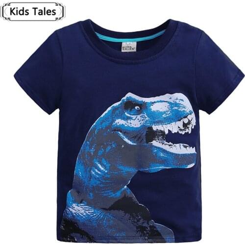 SC152 Children Summer Clothing Baby Boy T Shirt Cotton Dinosaur Short Sleeve T-shirt Kid Boy Casual Sport T-shirt 2-7Y Shirts