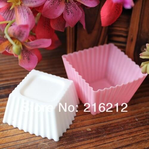 Square Shape MaFen Cup Silicone Muffin Cake Cupcake Cup Cake Mould Case Bakeware Maker Mold Tray Baking Jumbo JK23