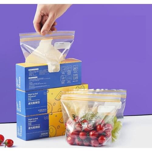 15/25/30pcs Silicone Food Storage Containers Vegetable Freezing Sealed Bags Reusable Freezer Bag Zipper Leakproof Fruits Bag