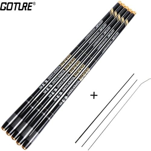 Goture GOLDLITE Fishing Rod 3.6/4.5/5.4/6.3/7.2M Stream Pole Rod Carbon Fiber Super Hard Telescopic Rod Carp Fishing