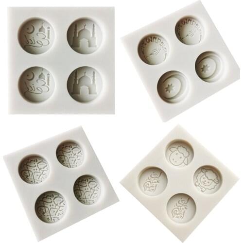 Eid Mubarak Arabic Font Silicone Cake Fondant Mold Cookie Chocolate Sugar Craft Mould DIY Baking Tools Decoration