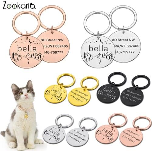 Anti-lost Pet ID Tag Dog Cat Collar Accessories Decoration Pet Name Number Address Collars Dog ID Tags Personalized