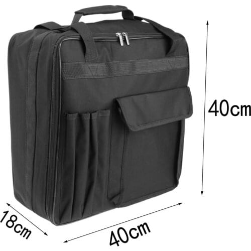 Compact Snare Drum Carry Storage Bag Backpack Case with Outside Pockets 40x40x17.5cm